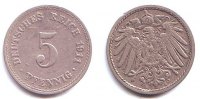 Kaiserreich 5 Pfennig 5 Pfennig - großer Adler -