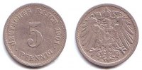 Kaiserreich 5 Pfennig 5 Pfennig - großer Adler -