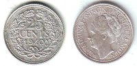 Niederlande 25 Cents Wilhelmina (1890 - 1948)