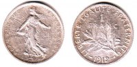 Frankreich 1 Franc Säerin vor Sonne -