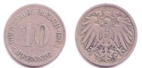 Kaiserreich 10 Pfennig 10 Pfennig - großer Adler -