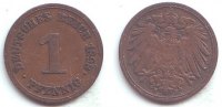 Kaiserreich 1 Pfennig Kursmünze großer Adler -