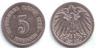 Kaisereich 5 Pfennig Kursmünze, großer Adler -