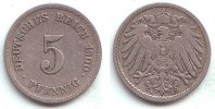 Kaiserreich 5 Pfennig Kursmünze, großer Adler -
