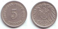 Kaiserreich 5 Pfennig Kursmünze, großer Adler -