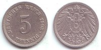 Kaiserreich 5 Pfennig Kursmünze, großer Adler -