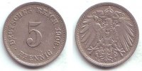 Kaiserreich 5 Pfennig Kursmünze, großer Adler -