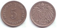 Kaiserreich 5 Pfennig Kursmünze, großer Adler -