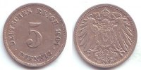 Kaiserreich 5 Pfennig Kursmünze, großer Adler -
