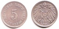 Kaiserreich 5 Pfennig Kursmünze, großer Adler -
