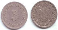 Kaiserreich 5 Pfennig Kursmünze, großer Adler -