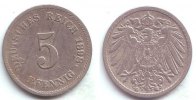 Kaiserreich 5 Pfennig Kursmünze, großer Adler -