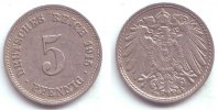 Kaisereich 5 Pfennig Kursmünze, großer Adler -