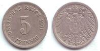 Kaisereich 5 Pfennig Kursmünze, großer Adler -