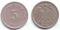 Kaisereich 5 Pfennig Kursmünze, großer Adler -
