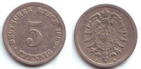 Kaierreich 5 Pfennig Kursmünze mit kleinem Adler