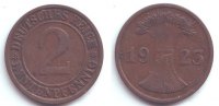 Weimarer Republik 2 Rentenpfennig 2 Reichspfennig - Ährenbübdel