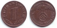 1 Reichspfennig 1936 A Drittes Reich 1 Reichspfennig - mit Hakenkreuz st