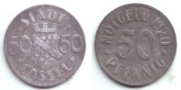 Cassel - Kassel 50 Pfennig Notgeld der Stadt Cassel - 50 Pfennig - Stadtwappen -