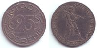 Düren 25 Pfennig Notgeld der Stadt Düren - 25 Pfennig - Bergmann mit Grubenlampe -