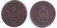 Schweden 2 Öre Oscar II. (1872 - 1907) -