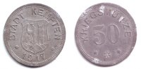 Kempten 50 Pfennig Notgeld der Stadtgemeinde Kempten - 50 Pfennig -