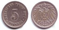 Kaiserreich 5 Pfennig 5 Pfennig - großer Adler -