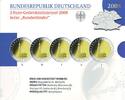 Deutschland 5 x 2 Euro Sondermünzen-Serie (A,D,F,G,J) - Hamburg - Michel im off. Blister -