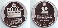 Israel 2 Schekel Silbermünze - Hanukka - Leuchter aus Tunesien - in Originalbox -
