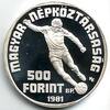 Ungarn 500 Forint Fußball WM 1982 in Spanien - Spieler mit Ball - Fußballplatz
