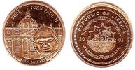 10 Dollar Gold 2003 Liberia Portrait Papst Johanenes Paul II mit Petersdom PP in Münzkapsel