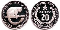 20 Ariary 1988 Madagaskar - Malagasi WWF Serie - Vari Lemur (Affe) PP - in Kapsel