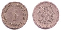Kaiserreich 5 Pfennig 5 Pfennig - kleiner Adler