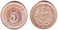 Kaiserreich 5 Pfennig Kursmünze mit kleinem Adler