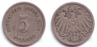 Kaiserreich 5 Pfennig 5 Pfennig - großer Adler -