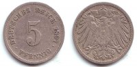 Kaiserreich 5 Pfennig 5 Pfennig - großer Adler -
