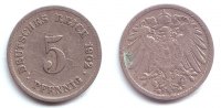 Kaiserreich 5 Pfennig 5 Pfennig - großer Adler -