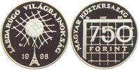 Ungarn 750 Forint Fussball WM 1988 in Frankreich - Ball im Netz