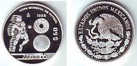 Mexico 50 Pesos Fussball WM 1986 Mexico - Artekenspieler mit Steinball Bild