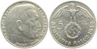 Drittes Reich 5 Mark 5 Mark Hindenburg mit Hakenkreuz