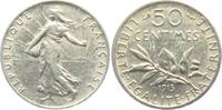Frankreich 50 Centimes Säerin vor aufgehender Sonne - Olivenzweig -