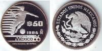 Mexico 50 Pesos Fußball Weltmeisterschaft 1986 in Mexico - stilisierter Spieler Bild