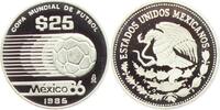 Mexico 25 Pesos Fußball Weltmeisterschaft 1986 in Mexico - fliegender Ball Bild