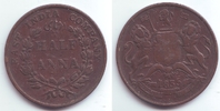 Indien- East India Company 1/2 Anna Queeen Victoria (1837-1901) - Wappen der Britischen Ostindien-Kompanie