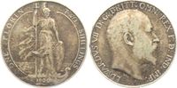 Großbritannien 1 Florin - 2 Shillings Britannia stehend auf Schiff - Edward VII. (1901-1910)