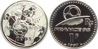 Frankreich 1 Franc Fußball Weltmeisterschaft 1998 in Frankreich - Pokal auf Weltkarte -