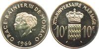 Monaco 10 Francs Fürst Rainer III. (1949 - 2005) - 10. Hochzeitstag - Grace Kelly