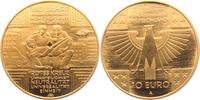 Deutschland 10 Euro Gedenkprägung - 150 Jahre Rotes Kreuz - vergoldet