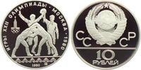 Russland 10 Rubel Olympische Spiele 1980 in Moskau - Adlertanz beim Ringen