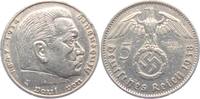 Drittes Reich 5 Reichsmark Paul von Hindenburg - mit Hakenkreuz